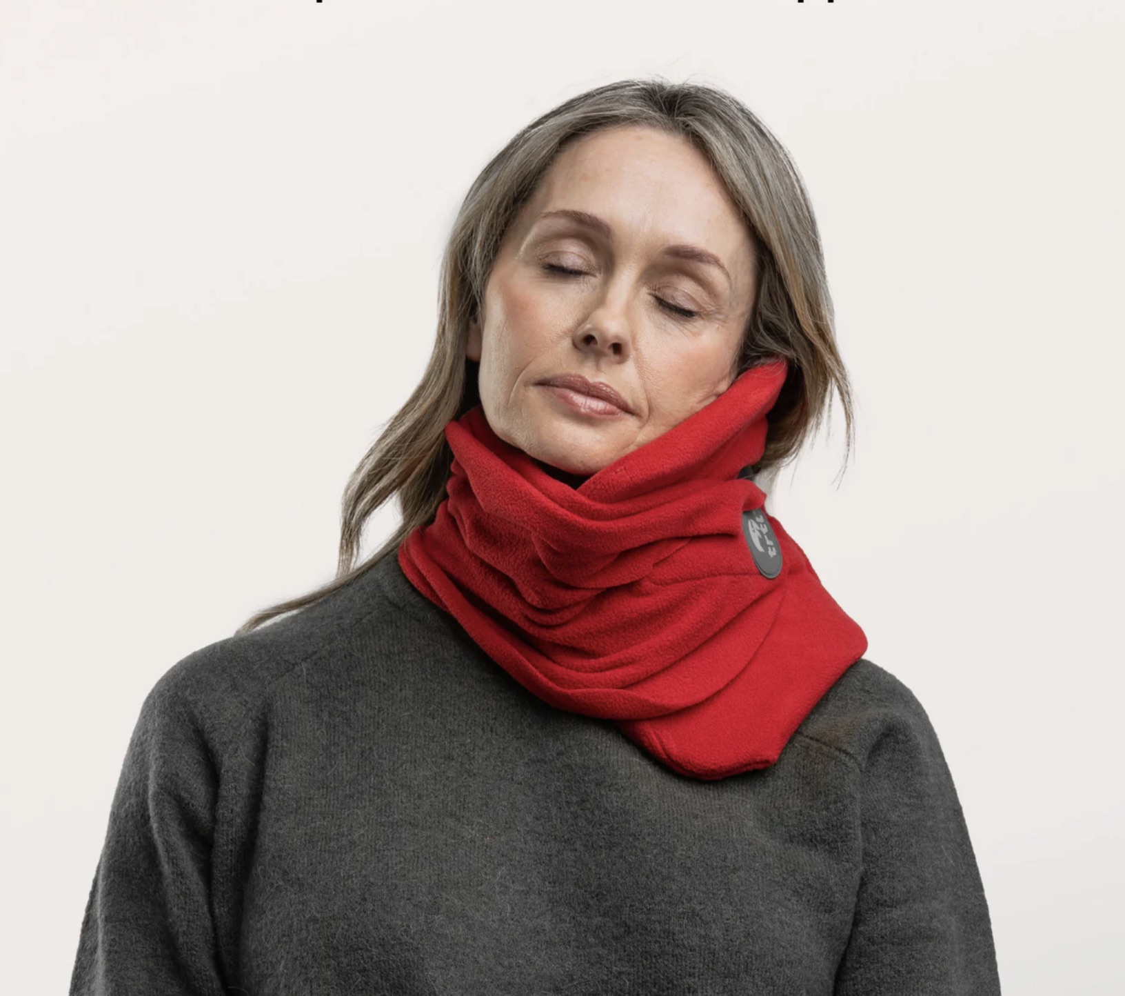 Travel Neck Support Pillow for Airplane, Train & Car Travel - Red